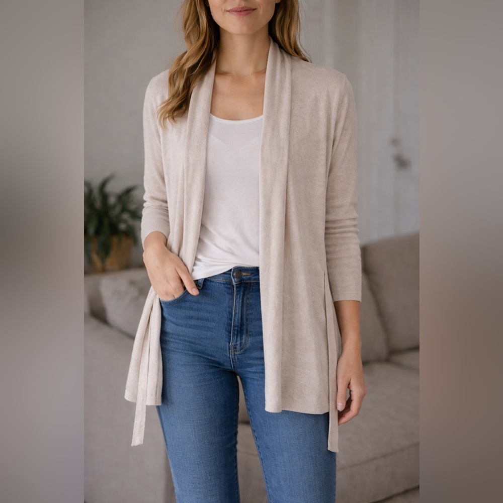 Zara Knit Women's Cream Wrap Cardigan